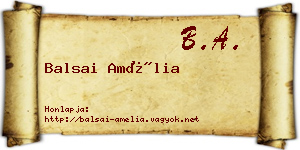 Balsai Amélia névjegykártya